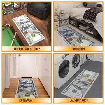 Hundred Dollar Bill Runner Rug - Unique Decorative Accent