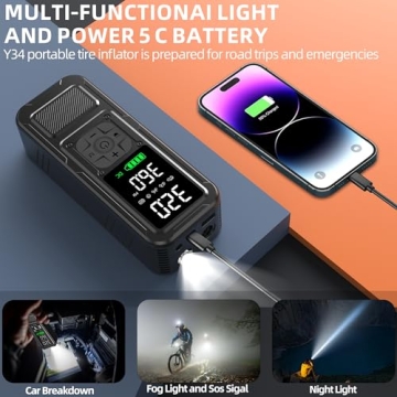 Calmara Y34 Tire Inflator - Fast, Cordless, and Reliable