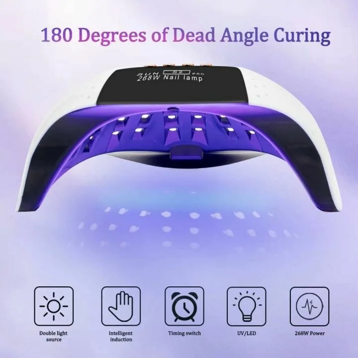 268W UV LED Nail Lamp - Fast Drying for Gel Polish