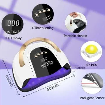 268W UV LED Nail Lamp - Fast Drying for Gel Polish