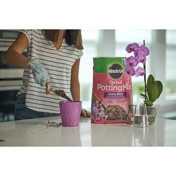 Miracle-Gro Orchid Potting Mix Coarse Blend, For Indoor or Outdoor Container Plants, Feeds for up to 6 Months, 8 qt., 3-Pack