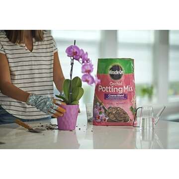 Miracle-Gro Orchid Potting Mix Coarse Blend, For Indoor or Outdoor Container Plants, Feeds for up to 6 Months, 8 qt., 3-Pack