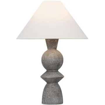 Troy Lighting PTL2529 Cyrah 29" Tall Accent Table Lamp - Patina Brass/Ceramic Lunar Grey