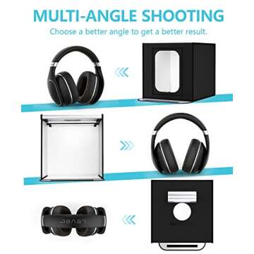 8 Pcs Backgrounds Photo Light Box, SAMTIAN Portable 16x16x16 Inches Photography Studio Light Box Shooting Tent Tabletop Photography Lighting Kit with Brightness Dimmer for Photography