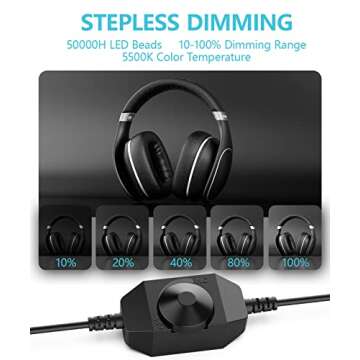 8 Pcs Backgrounds Photo Light Box, SAMTIAN Portable 16x16x16 Inches Photography Studio Light Box Shooting Tent Tabletop Photography Lighting Kit with Brightness Dimmer for Photography