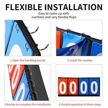 HRLORKC Flip Scoreboard for Basketball Tennis Sports