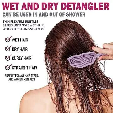 Fiora Naturals Hair Detangling Brush -100% Bio-Friendly Hair Detangler Brush w/Ultra-soft Bristles- Glide Through Tangles with Ease - For Curly, Fine, Women, Men, Kids, Toddlers, Wet and Dry Hair