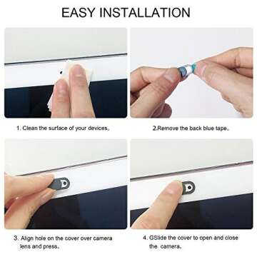 Camera Cover, Webcam Cover Slide, Ultra-Thin for Laptop, MacBook, PC, Cell Phone and More Accessories, Protect Your Privacy and Security, 6 PCS
