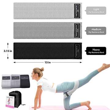 Resistance Bands,Exercise Bands Set for Legs and Butt,Thick Wide Non-Slip Fabric Workout Bands,Elastic Strength Booty Bands,Fitness Bands for Home Gym Pilates Yoga Stretching Squat Glute Hip Training