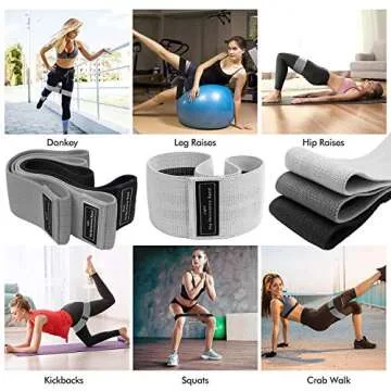 Resistance Bands,Exercise Bands Set for Legs and Butt,Thick Wide Non-Slip Fabric Workout Bands,Elastic Strength Booty Bands,Fitness Bands for Home Gym Pilates Yoga Stretching Squat Glute Hip Training