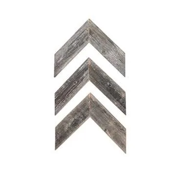 BARNWOODUSA Reclaimed Wood Chevron Arrow, Rustic Wall Mount Decor, Weathered Gray Decorations