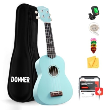 Donner Soprano Ukulele Beginner Kit - 21 Inch Matte with Free Lessons