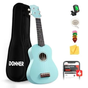 Donner Soprano Ukulele Beginner Kit - 21 Inch Matte with Free Lessons