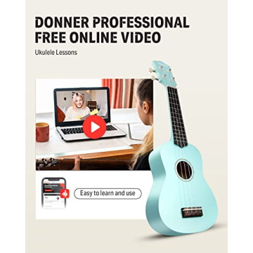 Donner Soprano Ukulele Beginner Kit with Free Online Lessons
