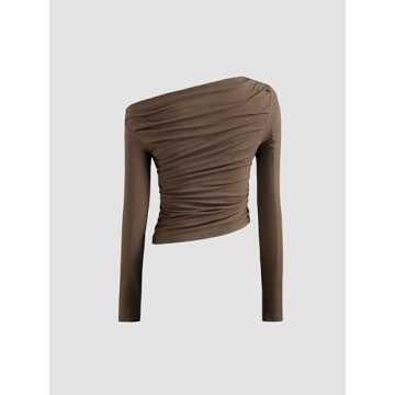 CIDER Women's Asymmetrical Off-The-Shoulder Top