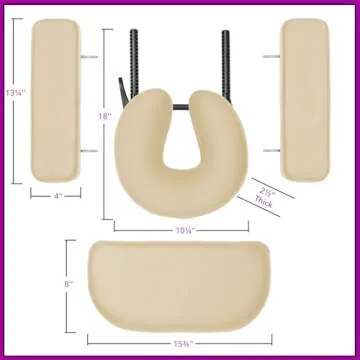 Saloniture Professional Portable Lightweight Bi-Fold Memory Foam Massage Table with Reiki Panels - Includes Headrest, Face Cradle, Armrests and Carrying Case - Cream