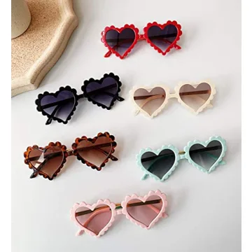 Stylish Heart Shaped Kids Sunglasses for Ages 1-8