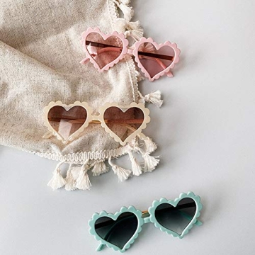 Stylish Heart Shaped Kids Sunglasses for Ages 1-8