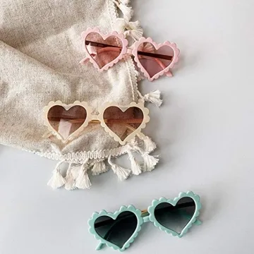 Stylish Heart Shaped Kids Sunglasses for Ages 1-8