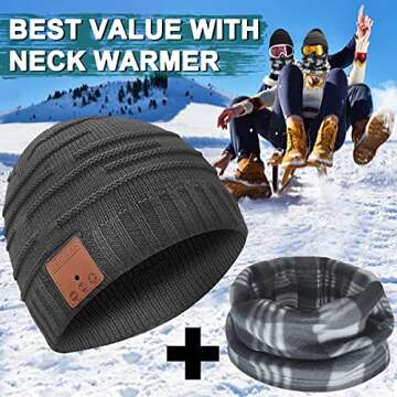 ZecRek Bluetooth Beanie,Mens Womens Winter Hat,Christmas Stocking Stuffers Gifts for Men Women Teen ...