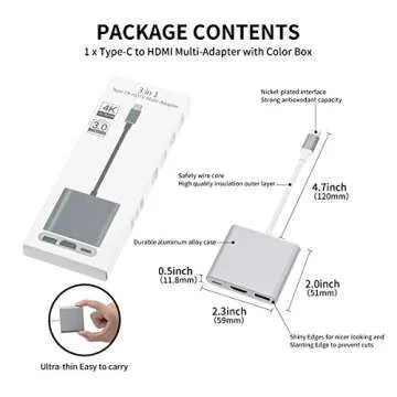 AISONK USB-C to HDMI 4K Adapter - Versatile Multiport Hub