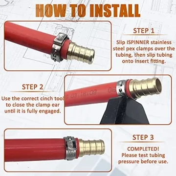 Durable PEX Clamps - 50pcs 1/2 Inch for Plumbing Projects