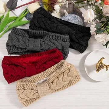 Warm & Stylish 4 Pack Winter Knit Headbands