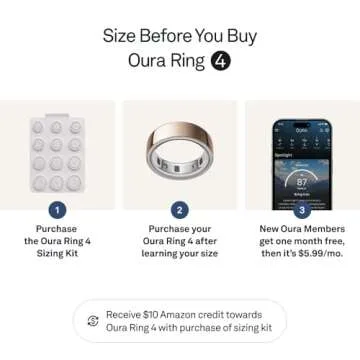 Oura Ring 4 - Rose Gold - Size 8 - Smart Ring - Size First with Oura Ring 4 Sizing Kit - Sleep Tracking Wearable - Heart Rate - Fitness Tracker - Up to 8 Days of Battery Life