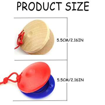 12 Pcs Musical Castanets Instrument, Clap Board Music Educational，Classroom DIY Wooden Percussion ...