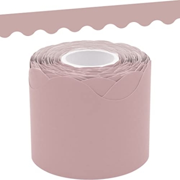 Elegant Light Mauve Scalloped Border Trim for Classrooms & Offices