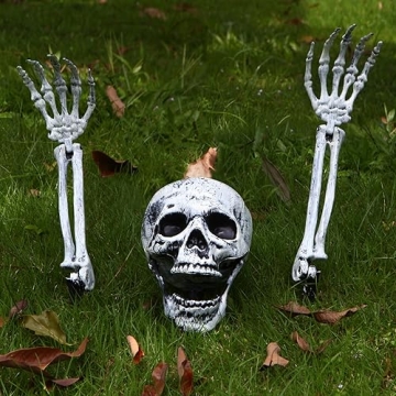 LOYIN Scary Halloween Decorations Outdoor Skeleton Arms and Hands Life Size Skeleton Stakes with Spi...