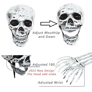 Scary Halloween Skeleton Arms & Skull Set for Yards