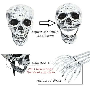 Scary Halloween Skeleton Arms & Skull Set for Yards