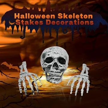 Scary Halloween Skeleton Arms & Skull Set for Yards