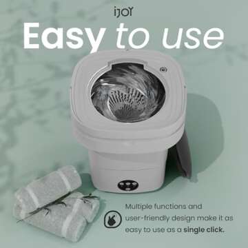 iJoy Portable Washing Machine - 12L Mini Washer for Dorms and Hotels