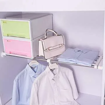 Hershii Expandable Shelf Rod Storage Organizer for Closet