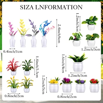 16 Miniature Bonsai Plants for Dollhouse Decoration