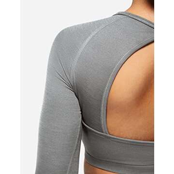 Stylish YEOREO Women Long Sleeve Crop Top for Workouts