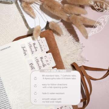 Idyllic Grace Bible Tabs with Bronze Foil - 90 Durable Tabs