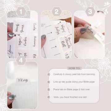 Idyllic Grace Bible Tabs with Bronze Foil - 90 Durable Tabs