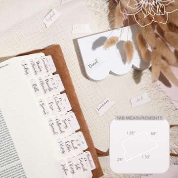 Idyllic Grace Bible Tabs with Bronze Foil - 90 Durable Tabs