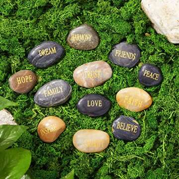 Juvale 12-Pack Inspirational Rocks - Spiritual Prayer Stones for Gifts