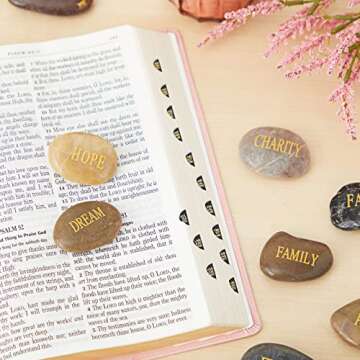 Inspirational Rocks - Juvale 12-Pack Engraved Stone Gifts
