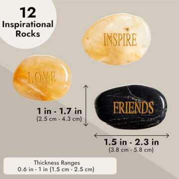 Inspirational Rocks - Juvale 12-Pack Engraved Stone Gifts
