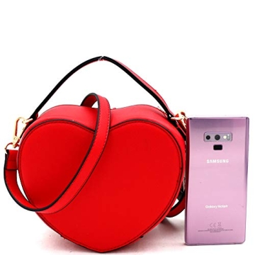 Cute Heart Shape Crossbody Purse for Girls in Fuchsia