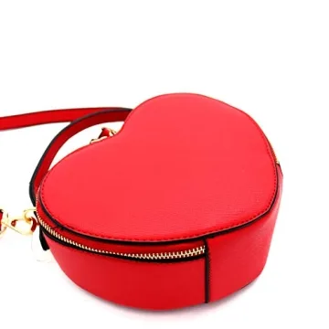 Cute Heart Shape Crossbody Purse for Girls in Fuchsia