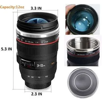 DEEXITO Camera Lens Coffee Mug - Unique Gift for Photographers