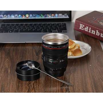 DEEXITO Camera Lens Coffee Mug - Unique Gift for Photographers