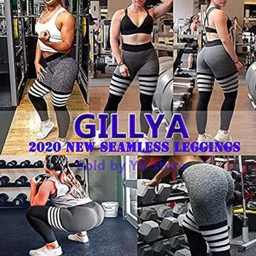 GILLYA Butt Lift Yoga Pants Seamless Ruched Butt Leggings Butt Lift Textured Anti-Cellulite Booty Lifting TIK Tok Leggings