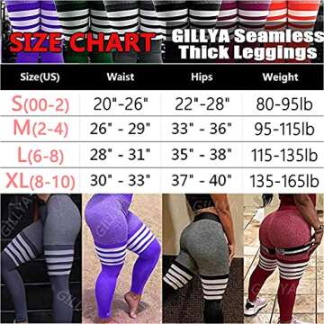 GILLYA Butt Lift Yoga Pants Seamless Ruched Butt Leggings Butt Lift Textured Anti-Cellulite Booty Lifting TIK Tok Leggings